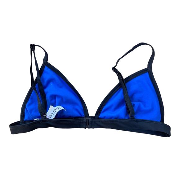 Design Lab Lord & Taylor Blue & Black Triangle Bikini Top Size Medium - Picture 3 of 7